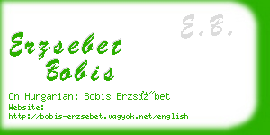 erzsebet bobis business card